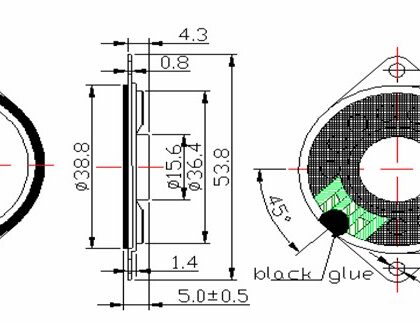 APM-L4008M-0.5W - (40mm, 8ohm, 0,5W)